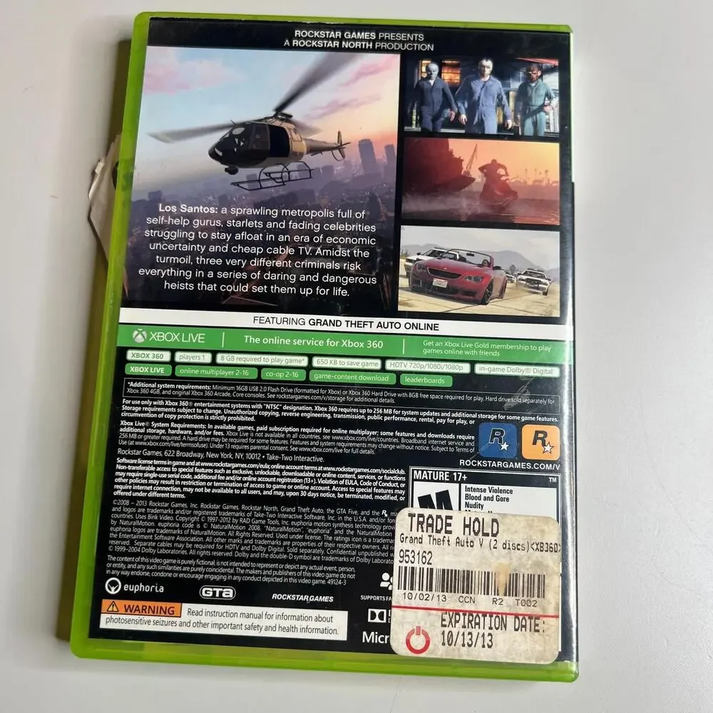 Grand Theft Auto V (Microsoft Xbox 360, 2013)‎ Complete Map 2 Discs Tested GTA 5